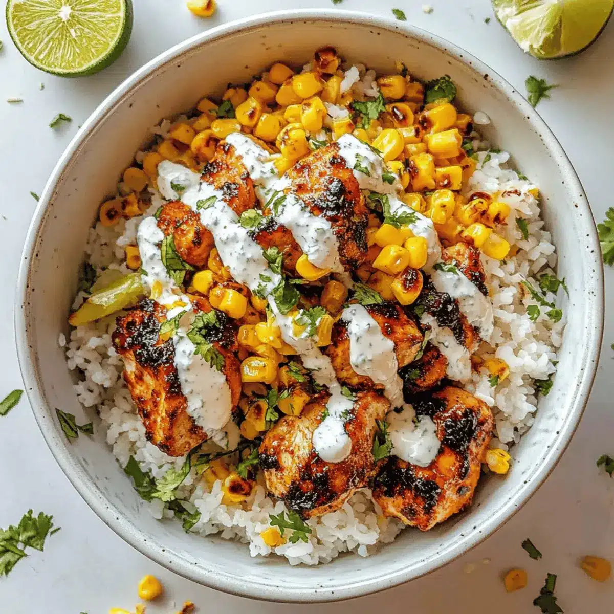 Street Corn Chicken Rice Bowl