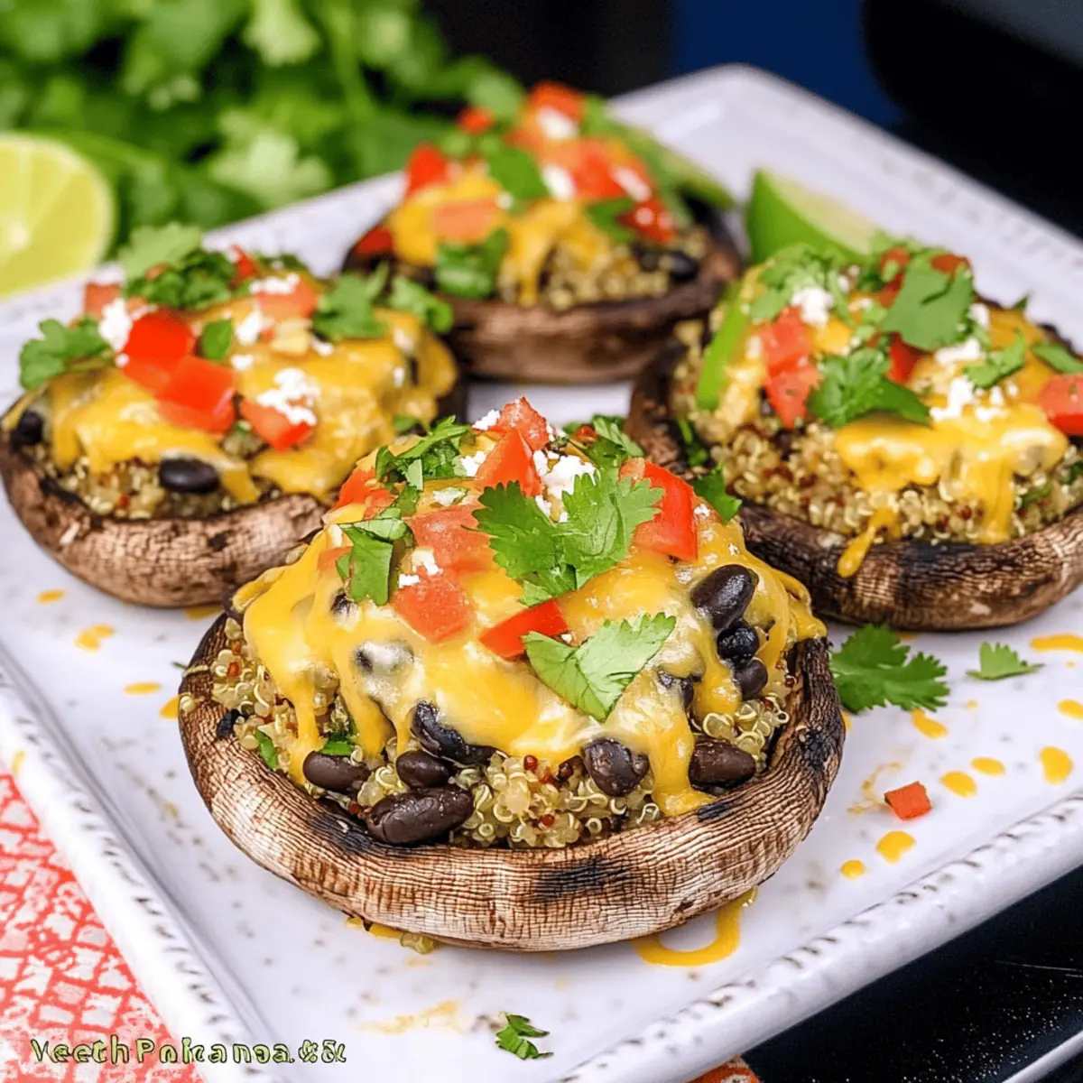 Vegetarian Taco Stuffed Mushrooms