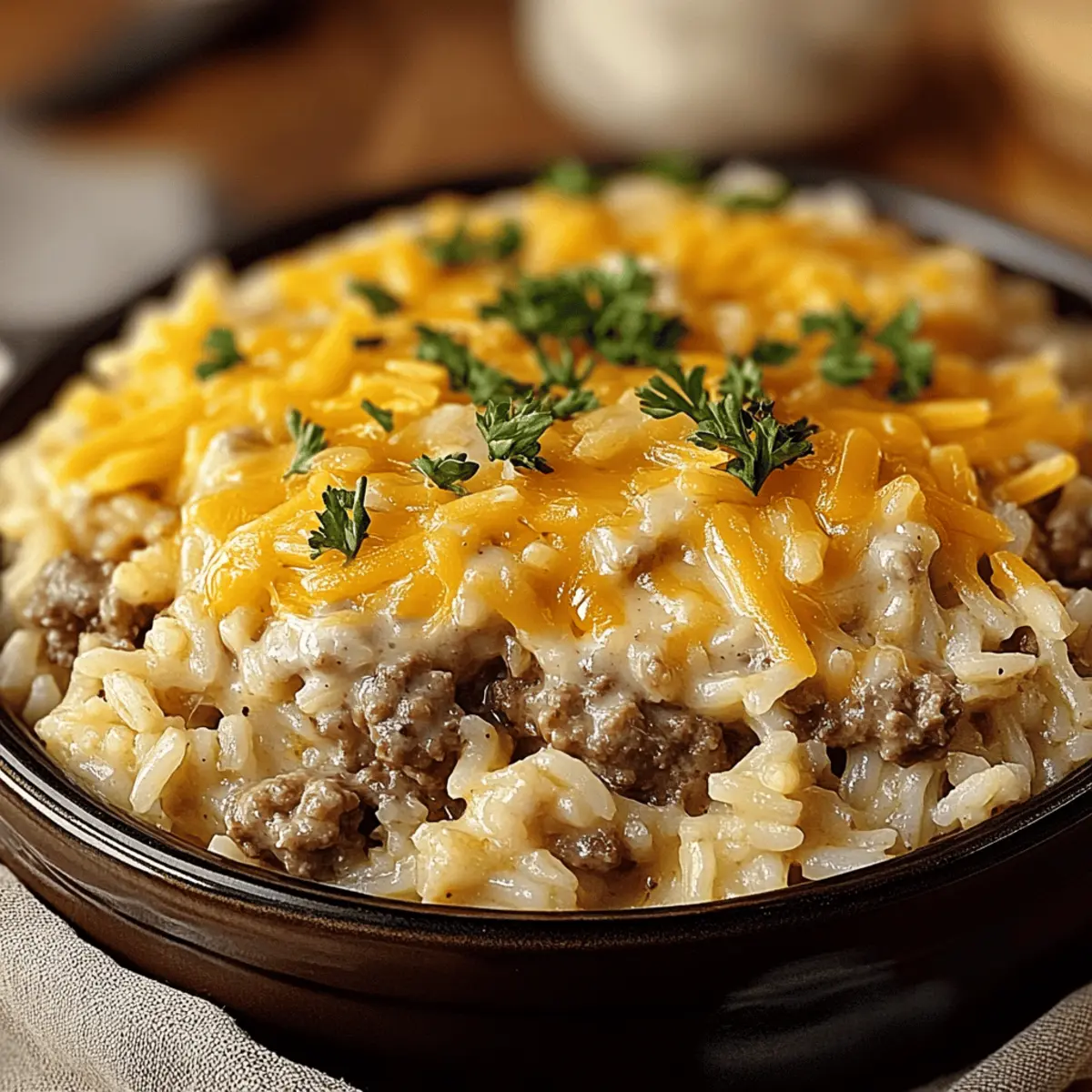 Cheesy Hamburger Rice Casserole