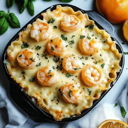 Garlic Butter Shrimp Scampi Lasagna