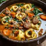 Autumn Tortellini Soup with Sausage