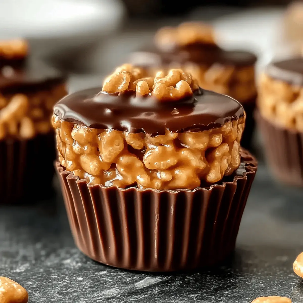 Chocolate Peanut Butter Rice Krispie Cups