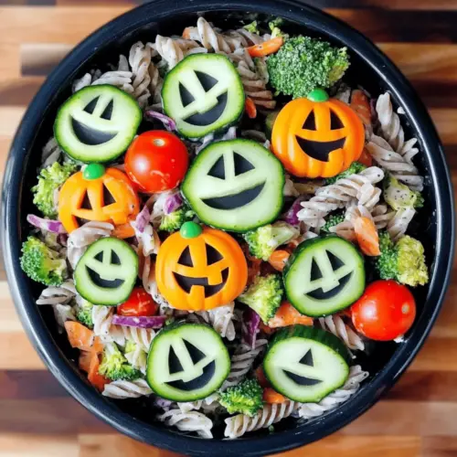 Healthy Halloween Pasta Salad
