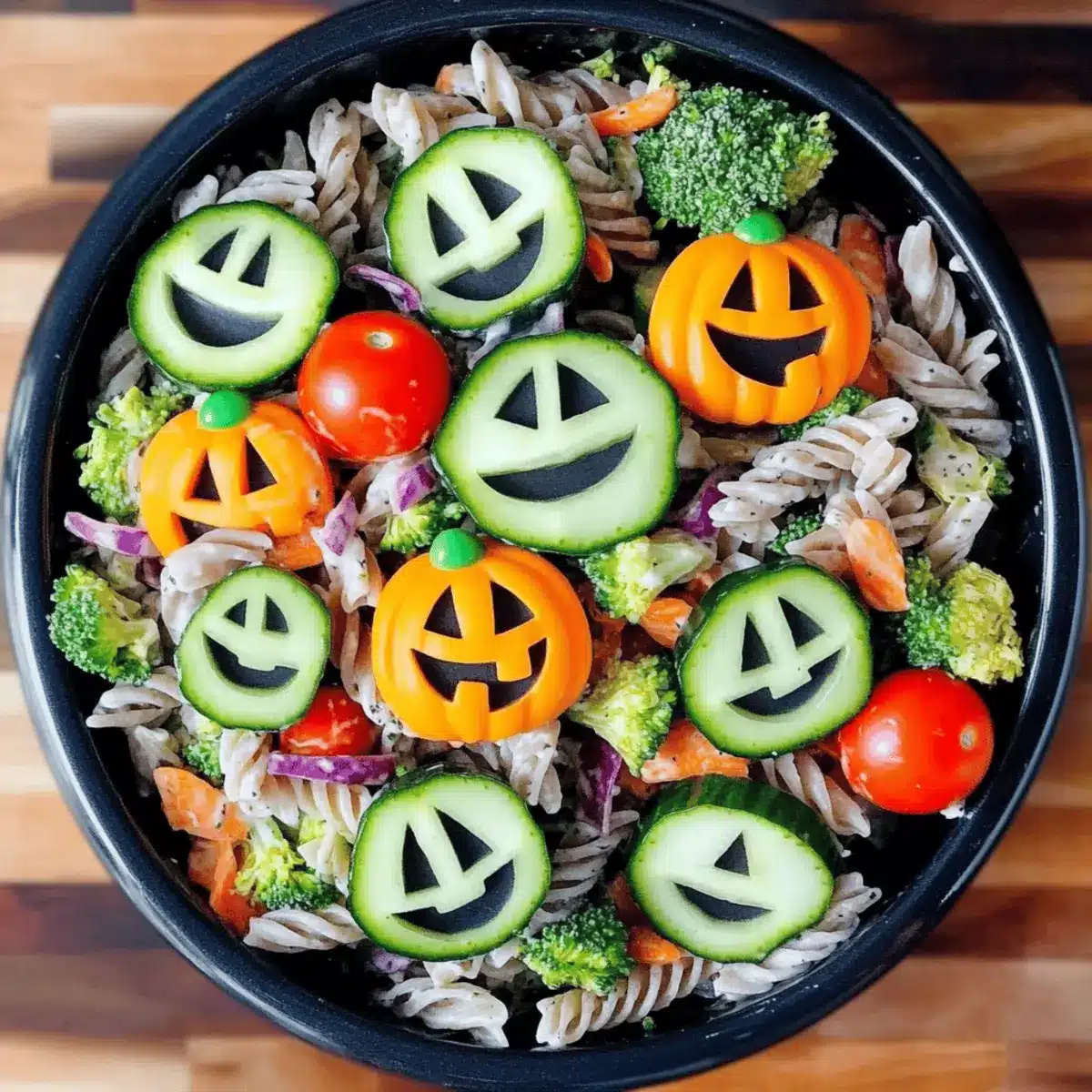 Healthy Halloween Pasta Salad