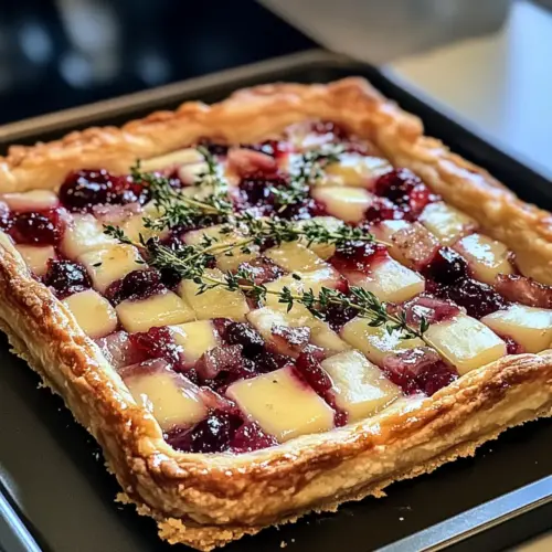 Cranberry Brie Tart with Pancetta & Thyme