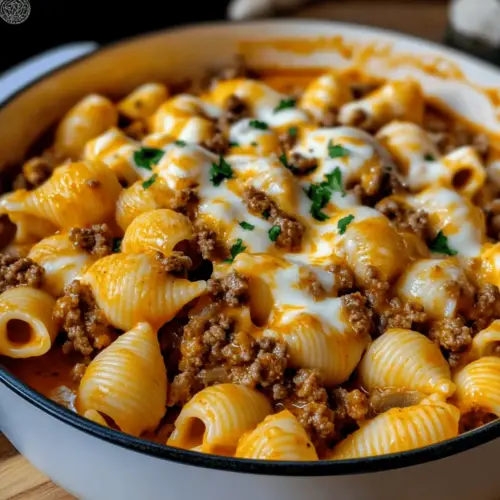 Creamy Beef and Shells