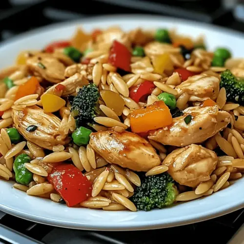 Lemon Chicken & Veggie Orzo Stir Fry