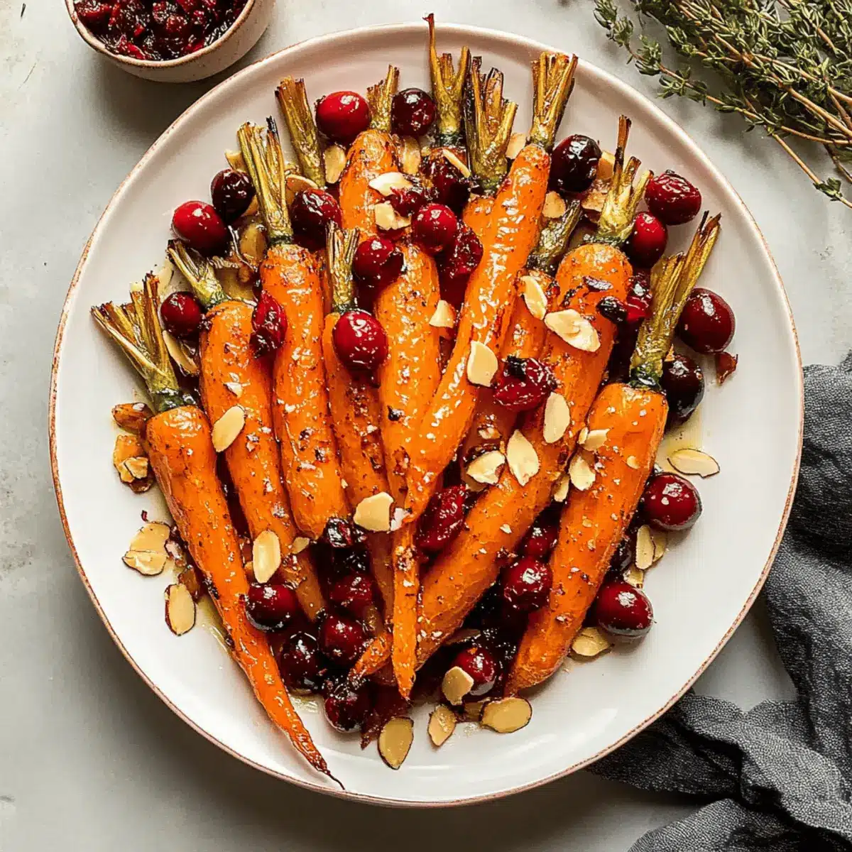 Maple roasted carrots with cranberries