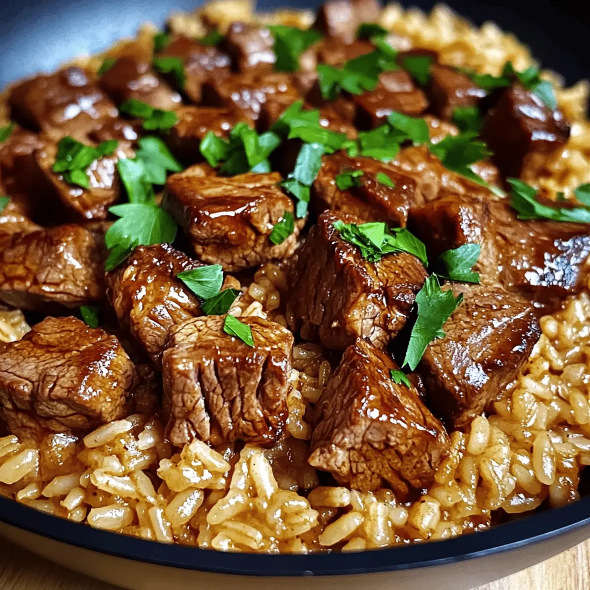One-Skillet Creamy Honey BBQ Steak Rice