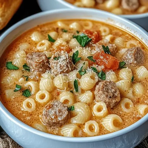 Parmesan Italian Sausage Ditalini Soup