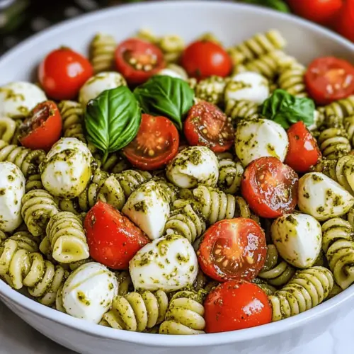 Pesto Caprese Pasta Salad