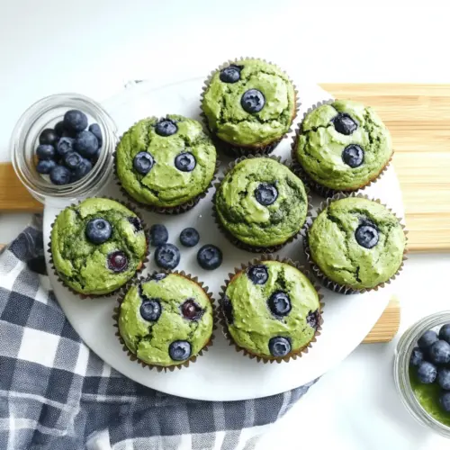 Spinach Blender Muffins with Blueberries