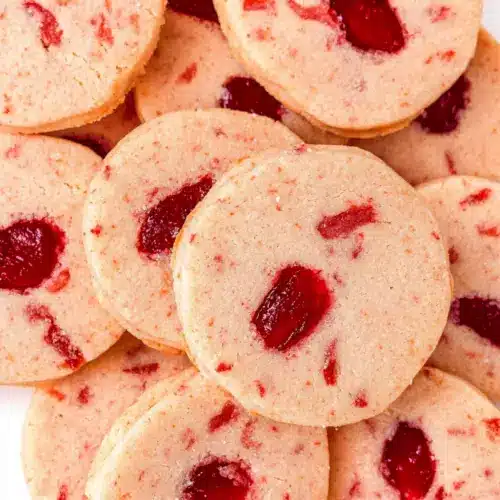 Cherry Almond Shortbread Cookies