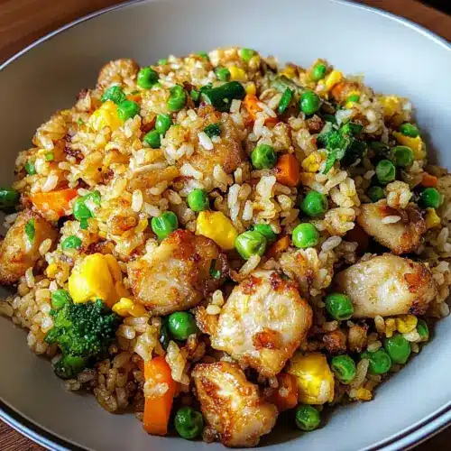 Crispy Garlic Chicken Fried Rice
