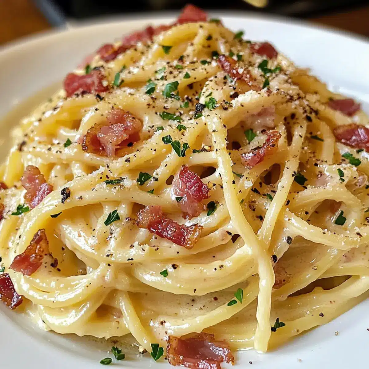 Creamy Bacon Carbonara Pasta