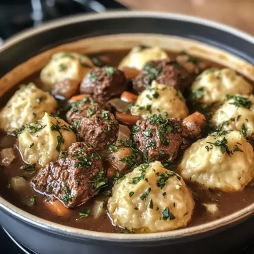 Beef Stew with Cheddar Herb Dumplings