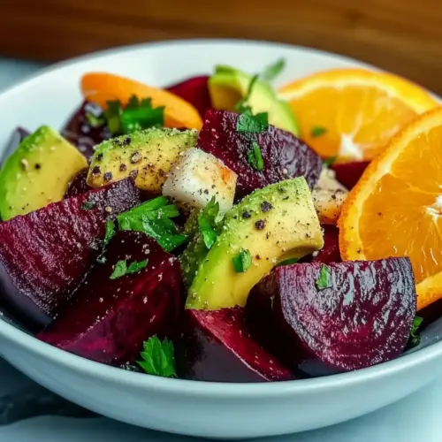 Roasted Beet Orange Avocado Salad