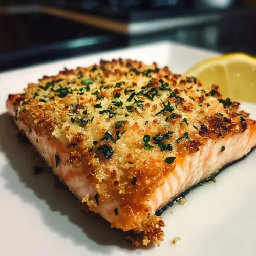 Crispy Parmesan Crusted Baked Salmon