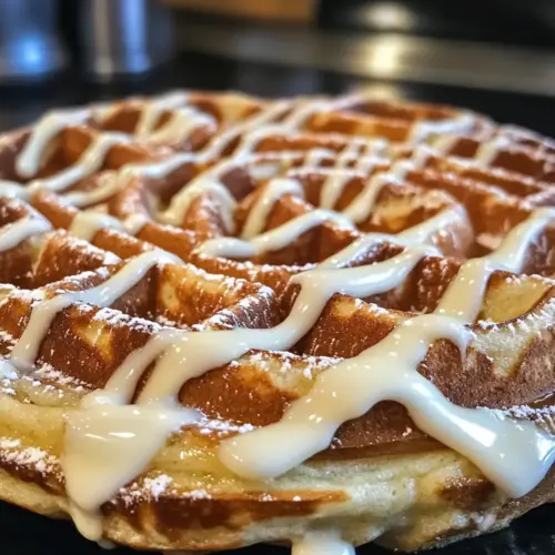 Cinnamon Roll Waffles Cream Cheese