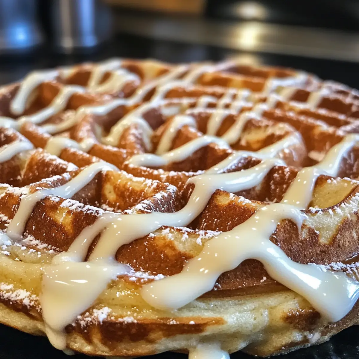 Cinnamon Roll Waffles Cream Cheese