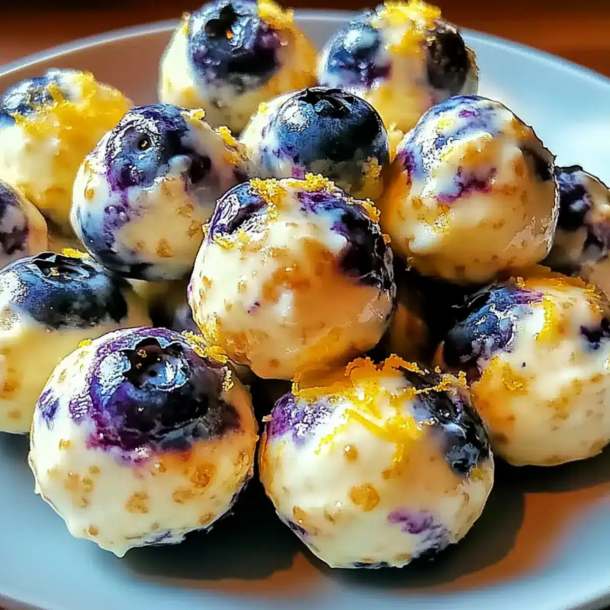 Lemon Blueberry Cottage Cheese Protein Bites