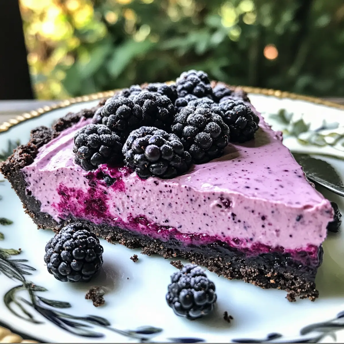 No-Bake Blackberry Mousse Tart