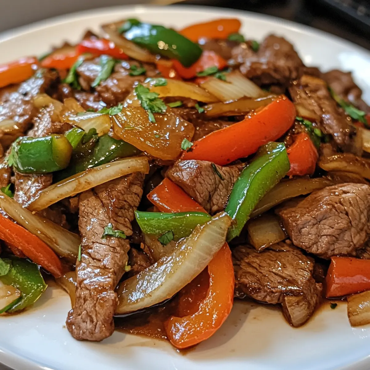 Sizzling Chinese Pepper Steak with Onions