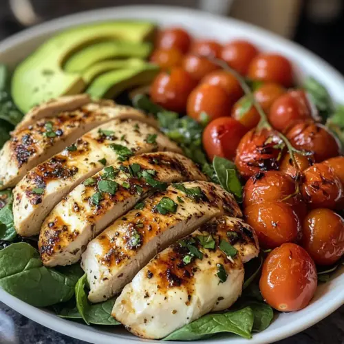 Baked Marinated Chicken Salad with Mozzarella and Balsamic Vinaigrette