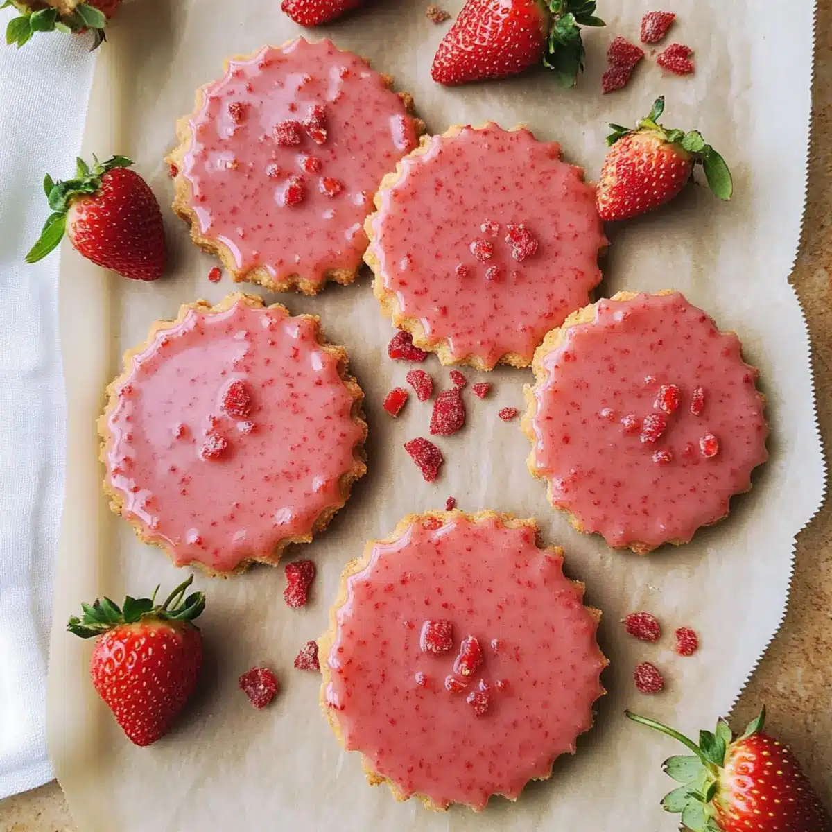 Strawberry Shortbread Cookies