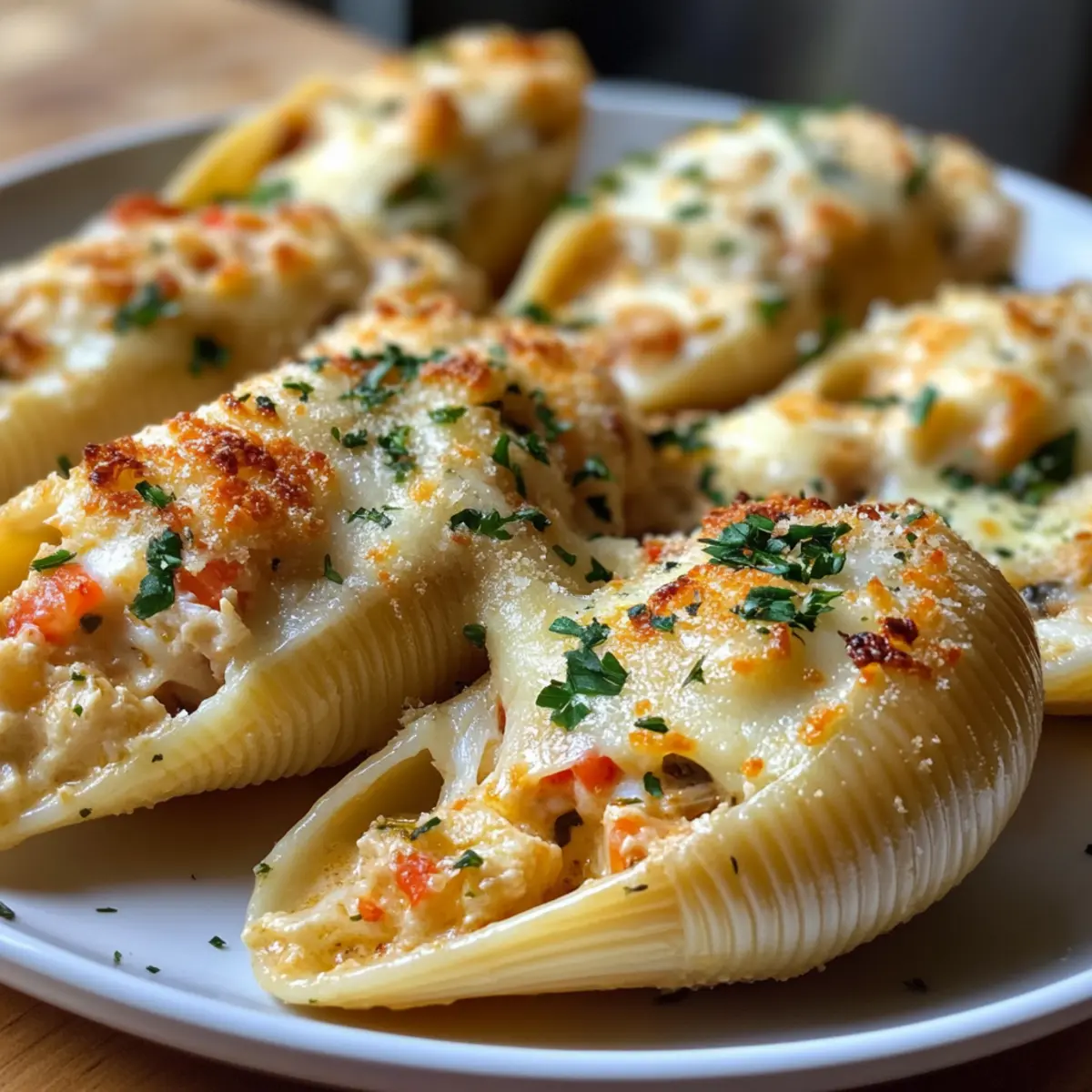 Creamy Seafood Stuffed Shells