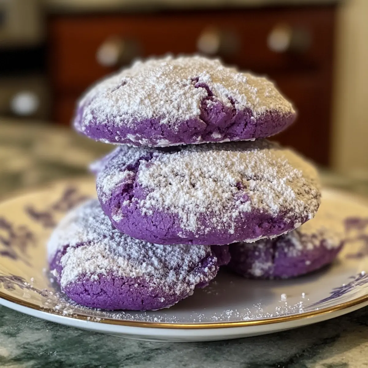 Purple Crinkle Cookies