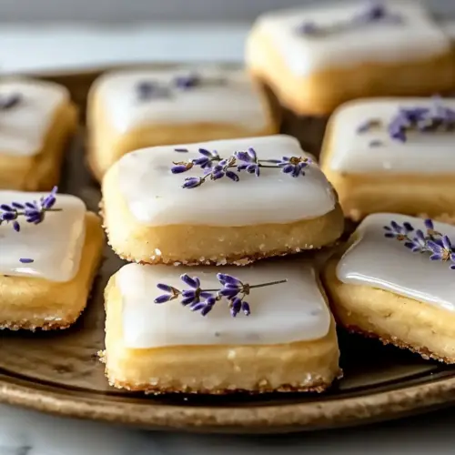 Iced Lemon Lavender Shortbread Cookies