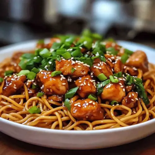 Sticky Garlic Chicken Noodles
