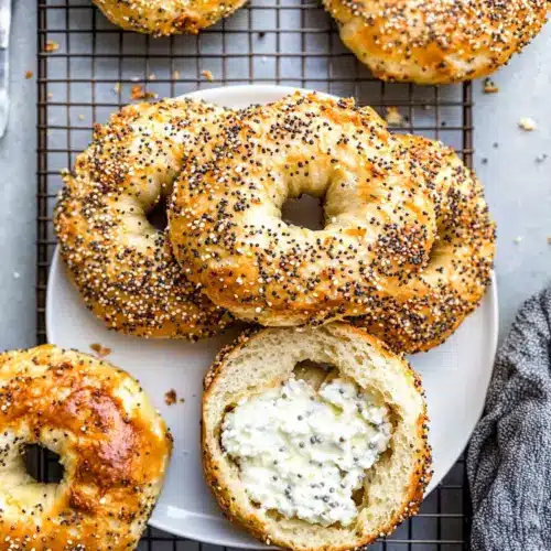 Baked Protein Bagels with Cottage Cheese
