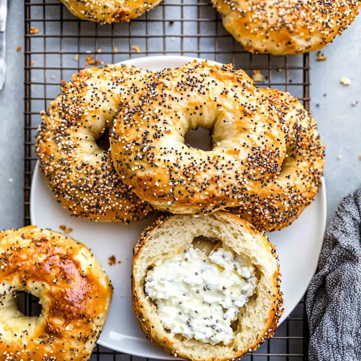 Baked Protein Bagels with Cottage Cheese