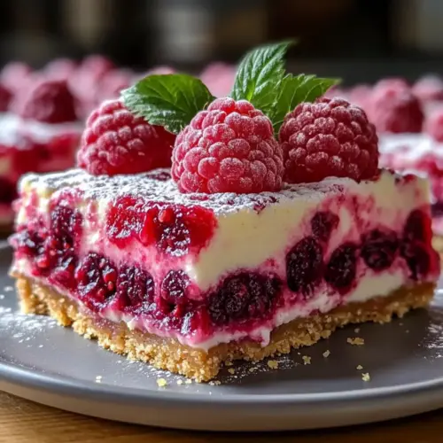 Creamy Raspberry Cheesecake Bars