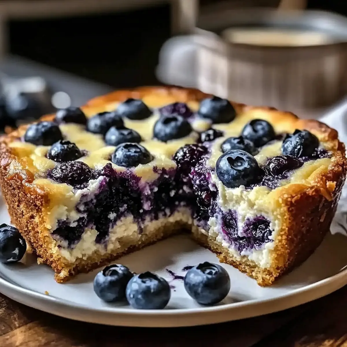 High-Protein Lemon Blueberry Breakfast Bake with Cottage Cheese