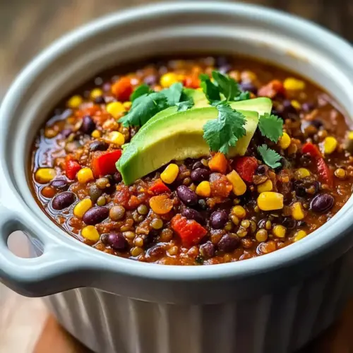 High Protein Crockpot Lentil Taco Chili