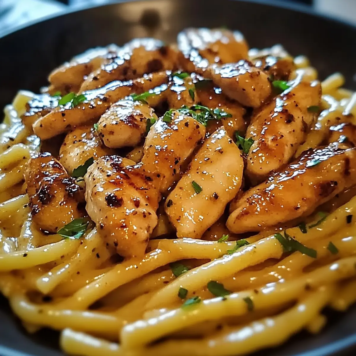 Sticky Smoky Garlic Butter Chicken Pasta