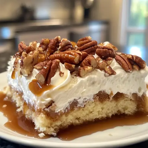 Butter Pecan Praline Poke Cake