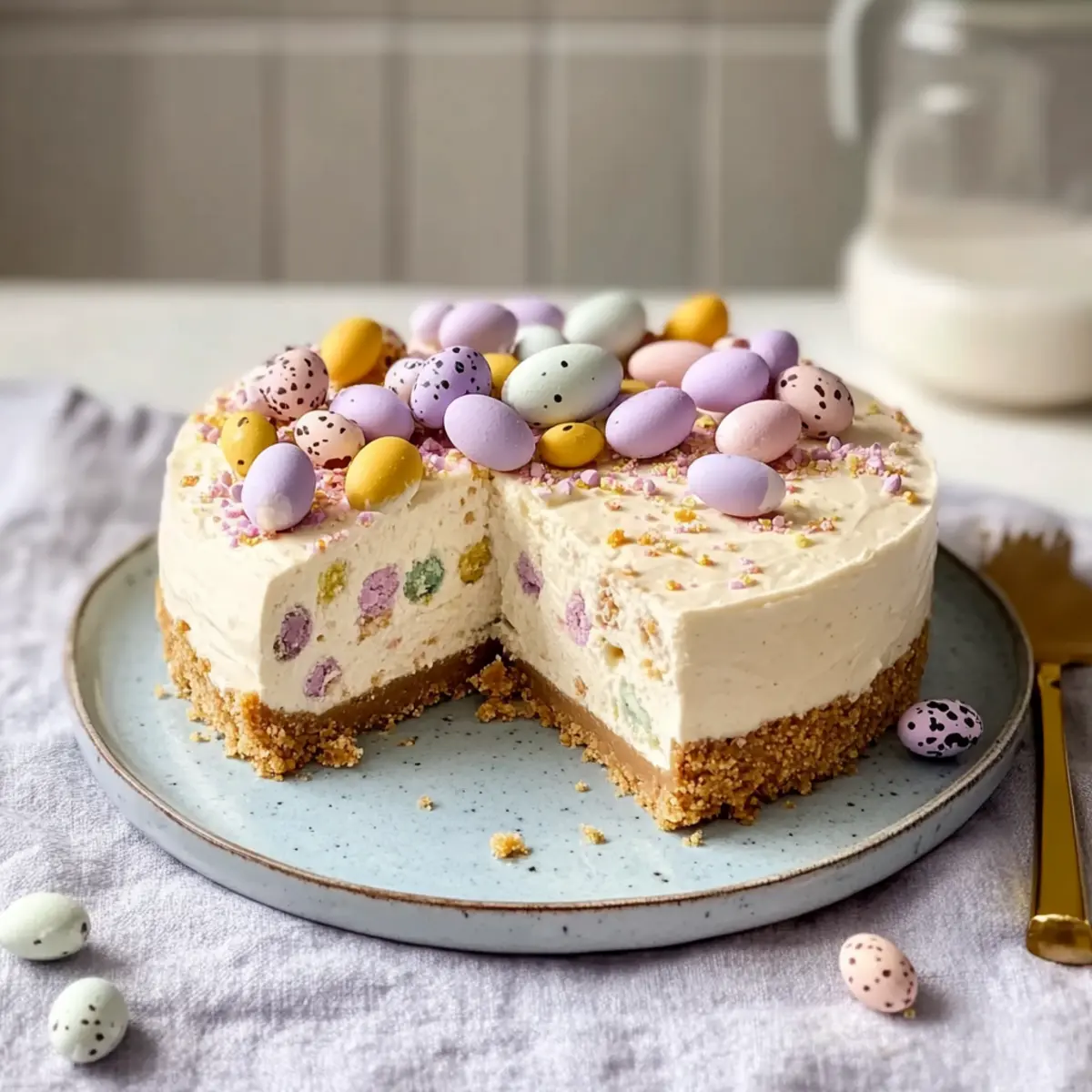 Easter No-Bake Mini Egg Cheesecake