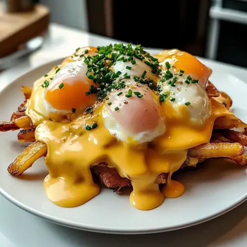 Breakfast Poutine with Creamy Hollandaise Sauce