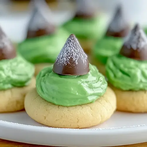 Mint Chocolate Kiss Blossom Cookies