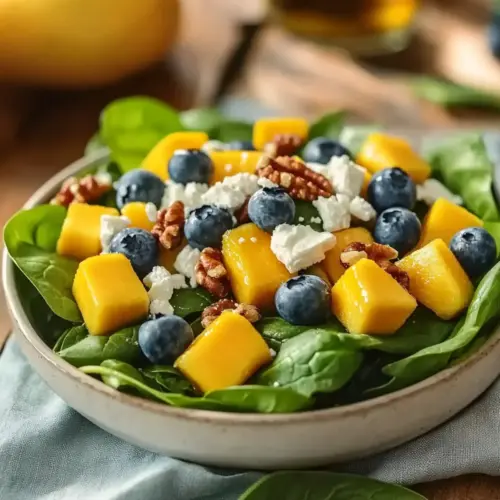 Mango Blueberry Spinach Salad