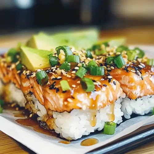 Creamy Salmon Sushi Bake