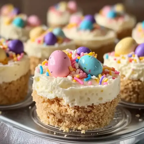 Easter No-Bake Mini Cheesecakes
