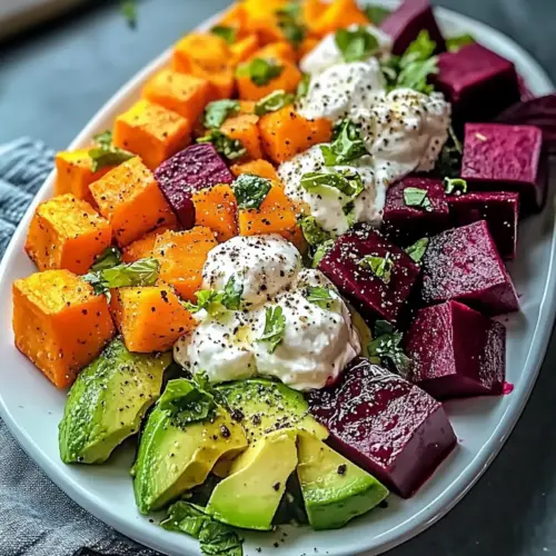 Roasted Beet, Sweet Potato & Avocado Salad