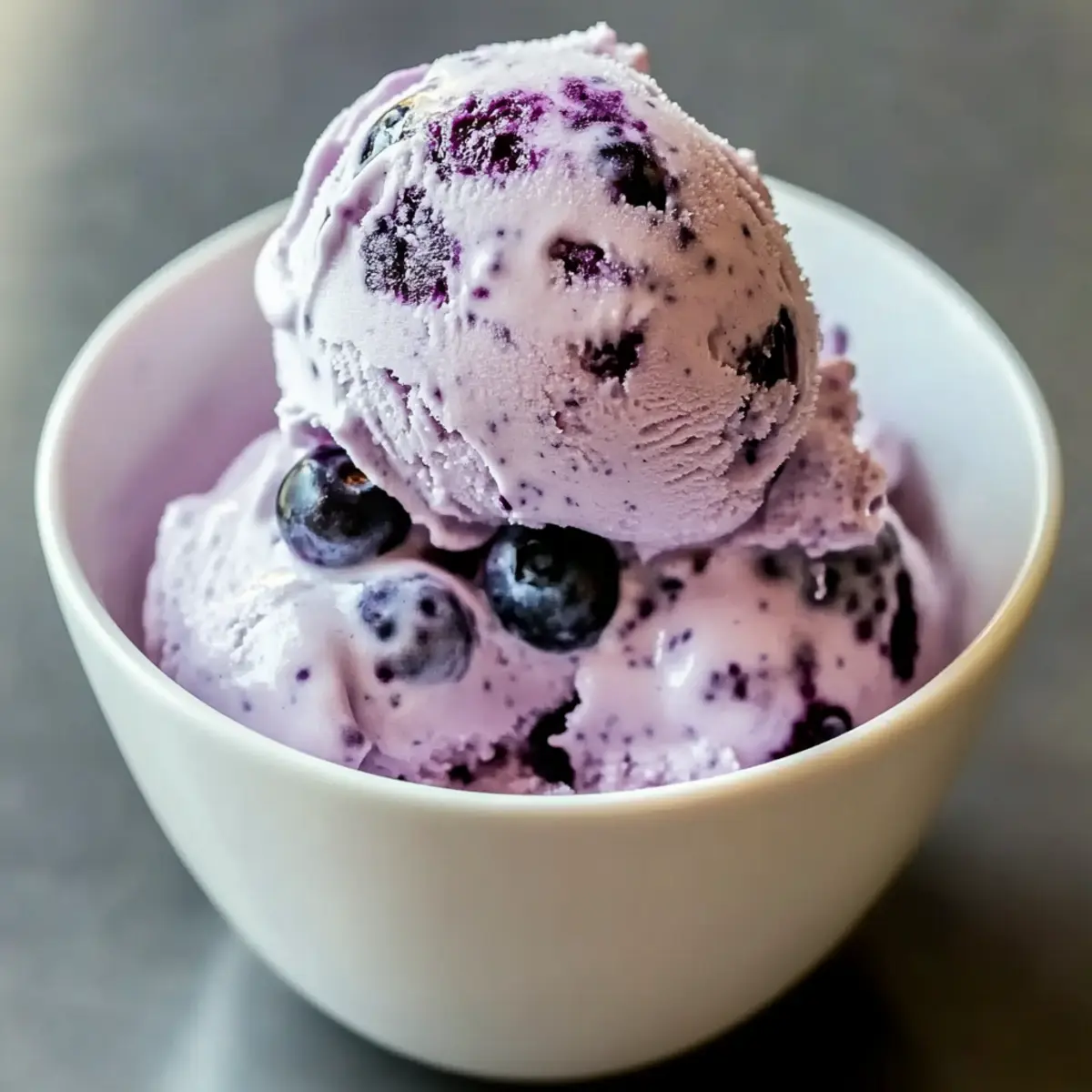 Creamy Blueberry Cottage Cheese Ice Cream